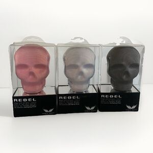 Pink Skull Metallic Hair Brush Rebel